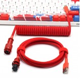 Paracord and PET Double Sleeved Mechanical Keyboard Coiled Type C Mini Micro USB Cable With GX16 Aviator